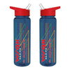 Cantimplora azul de plástico Stranger Things 5 con tapón rojo y diseño WSQK