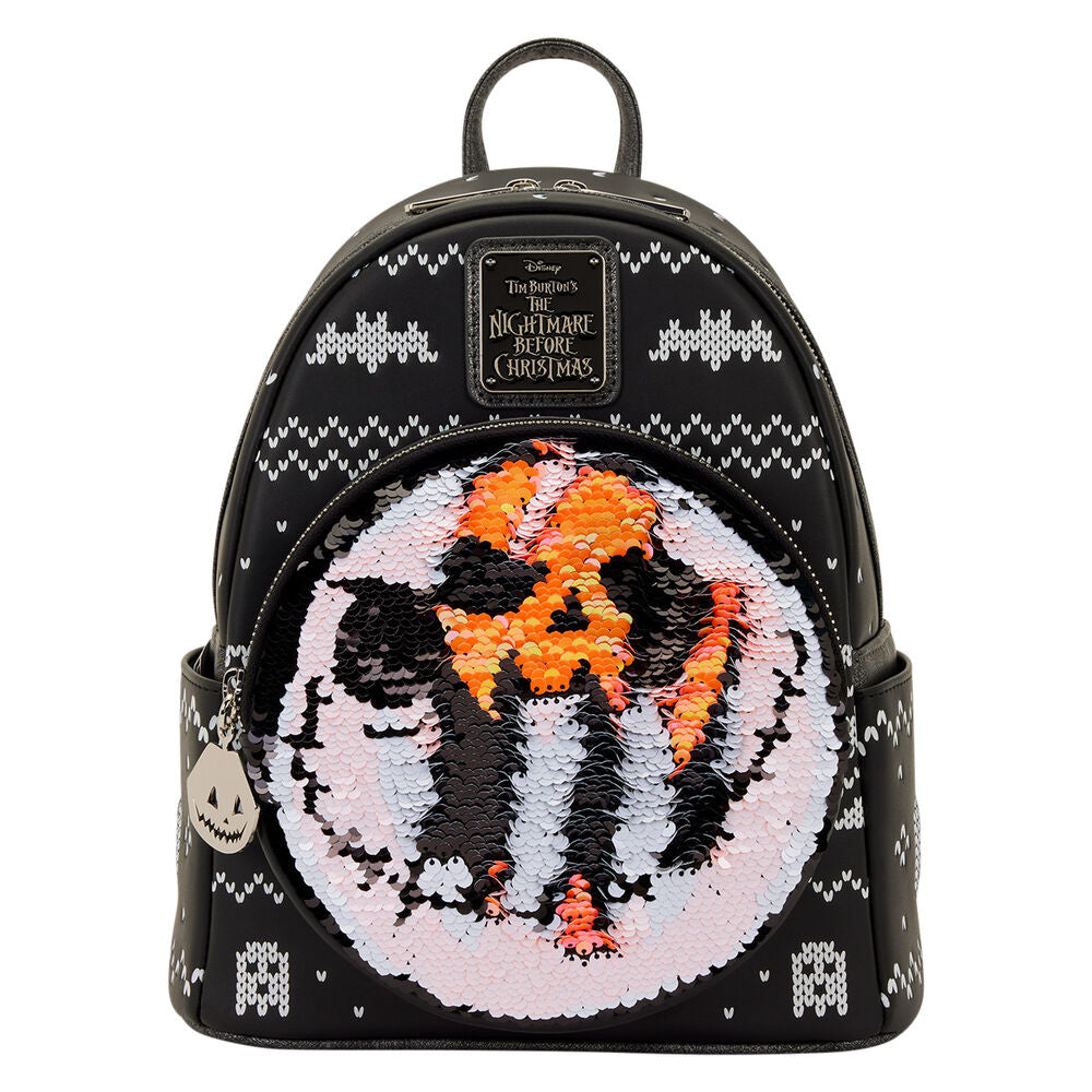 Mochila Loungefly negra de Jack Skellington con rostro de lentejuelas - 2