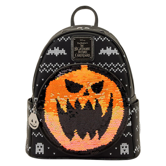 Mochila Loungefly negra de Jack Skellington con rostro de lentejuelas - 3