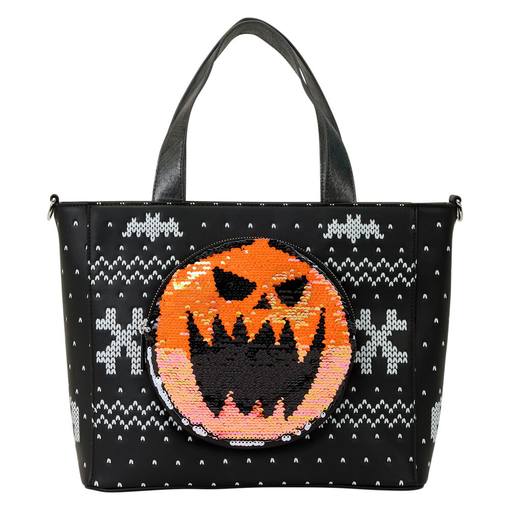 Bolso tote negro Loungefly de Jack Skellington con monedero - 3