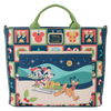 Bolso mochila convertible Loungefly de Mickey y Minnie con diseño navideño