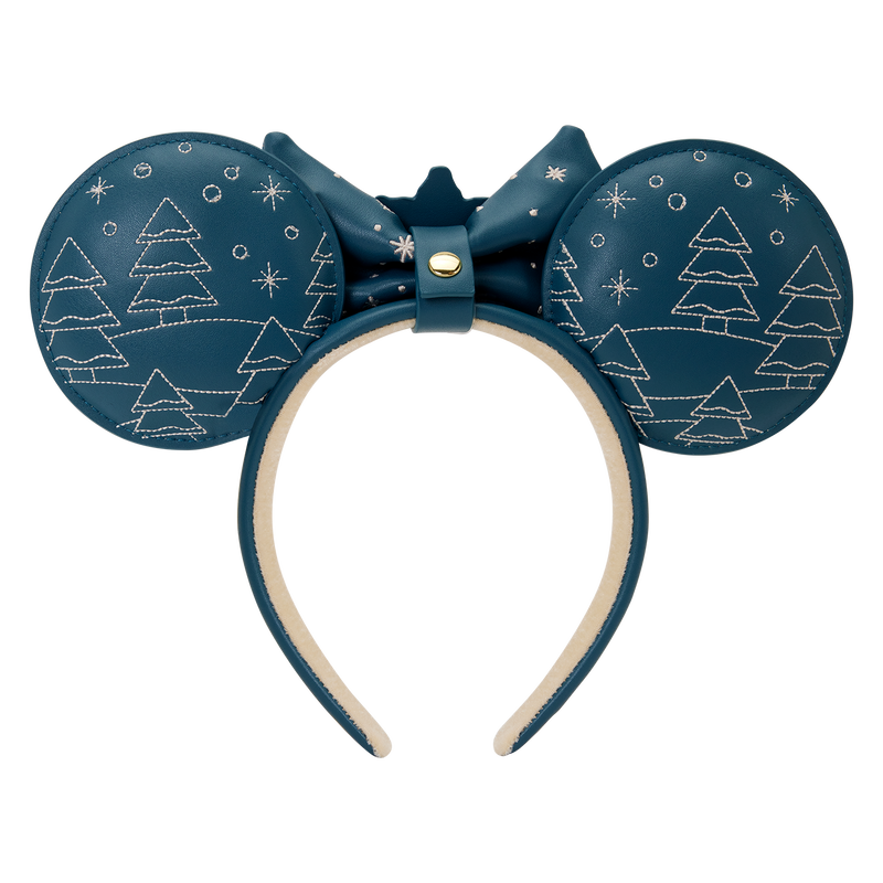 Diadema Loungefly de orejas Mickey y Minnie con lazo azul y copos de nieve - 2