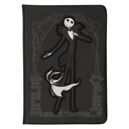Cuaderno negro Loungefly con Jack Skellington y Zero