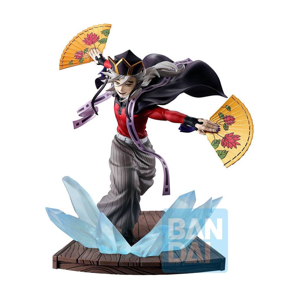 Figura Ichibansho Personaje B de Demon Slayer con abanicos y efectos azulados