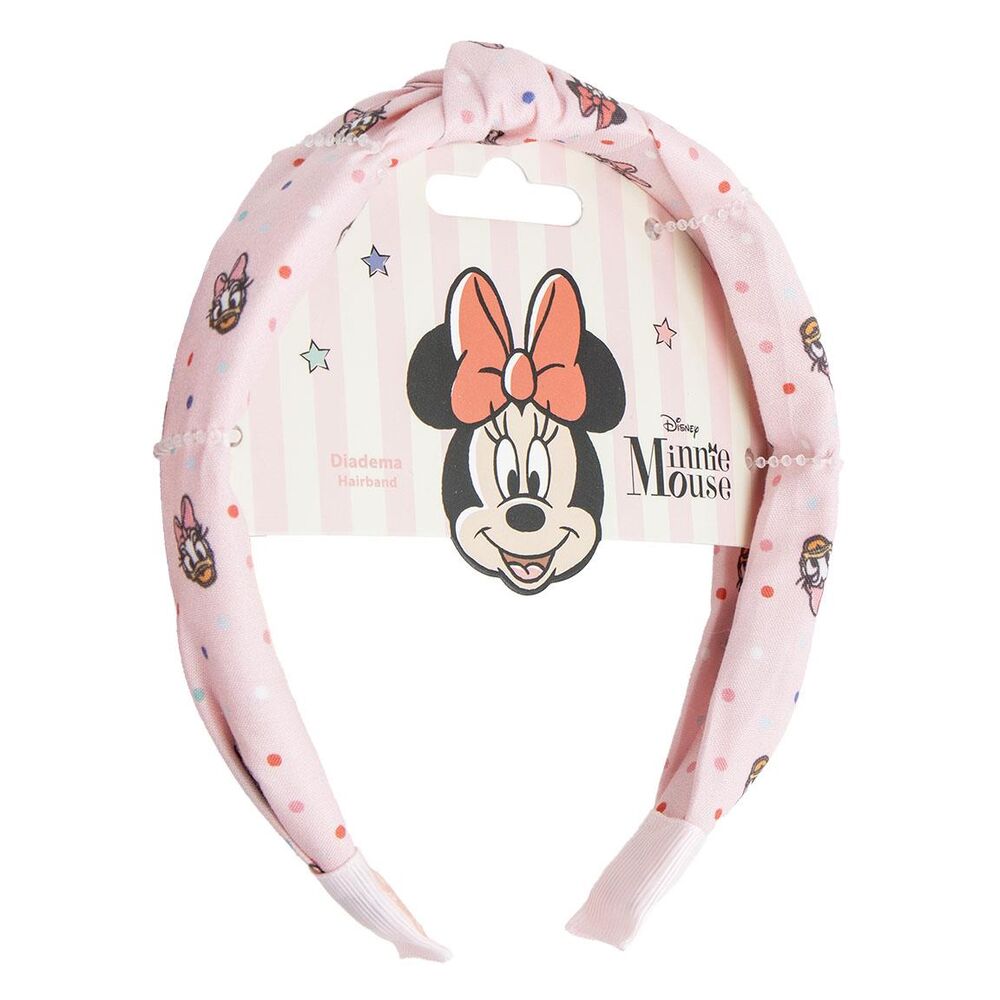 Diadema rosa de Minnie Disney con lunares y detalle anudado