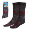 Calcetines Superman DC Comics oscuros con escudos rojos y grises