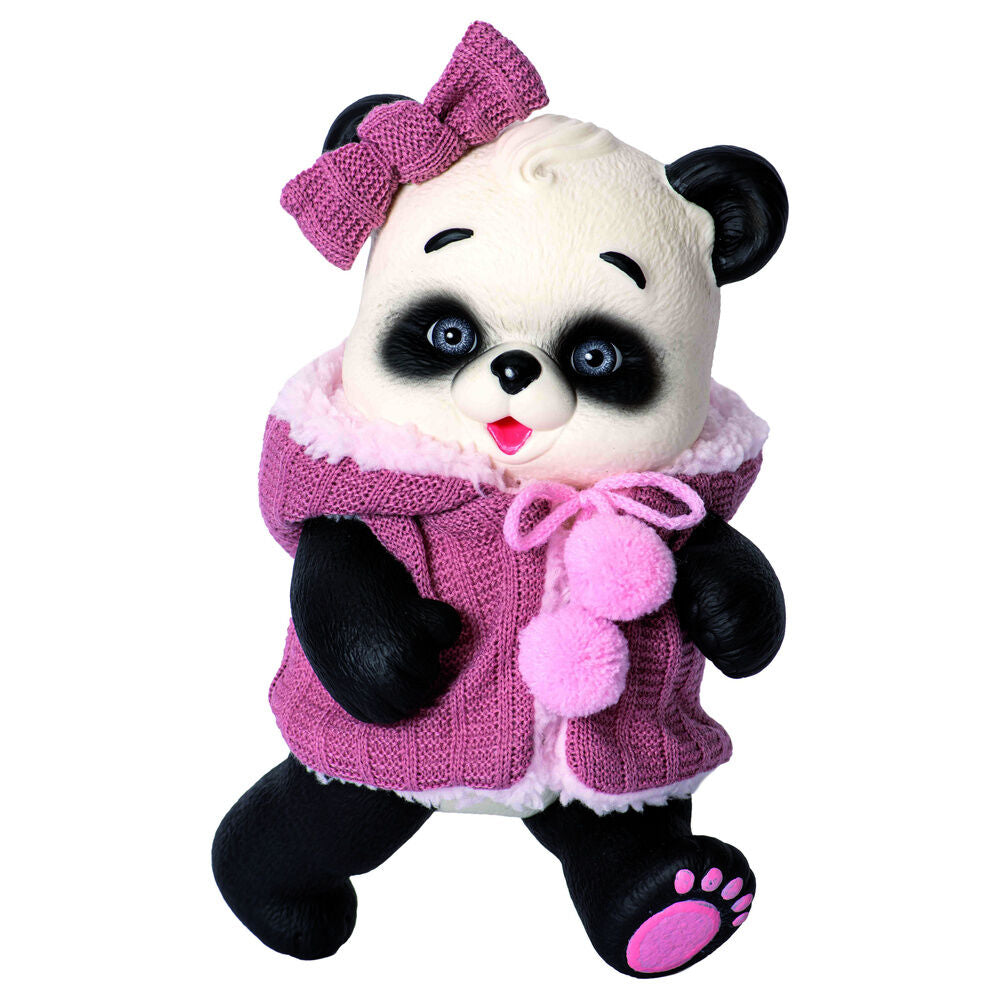 Muñeco bebé reborn oso panda de Rosa Toys con conjunto rosa - 3