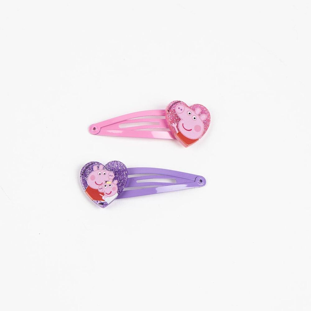 Set de accesorios para el pelo Peppa Pig con cepillo, pinzas, lazo y bandas elásticas - 3