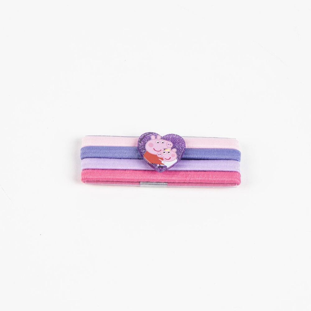 Set de accesorios para el pelo Peppa Pig con cepillo, pinzas, lazo y bandas elásticas - 5