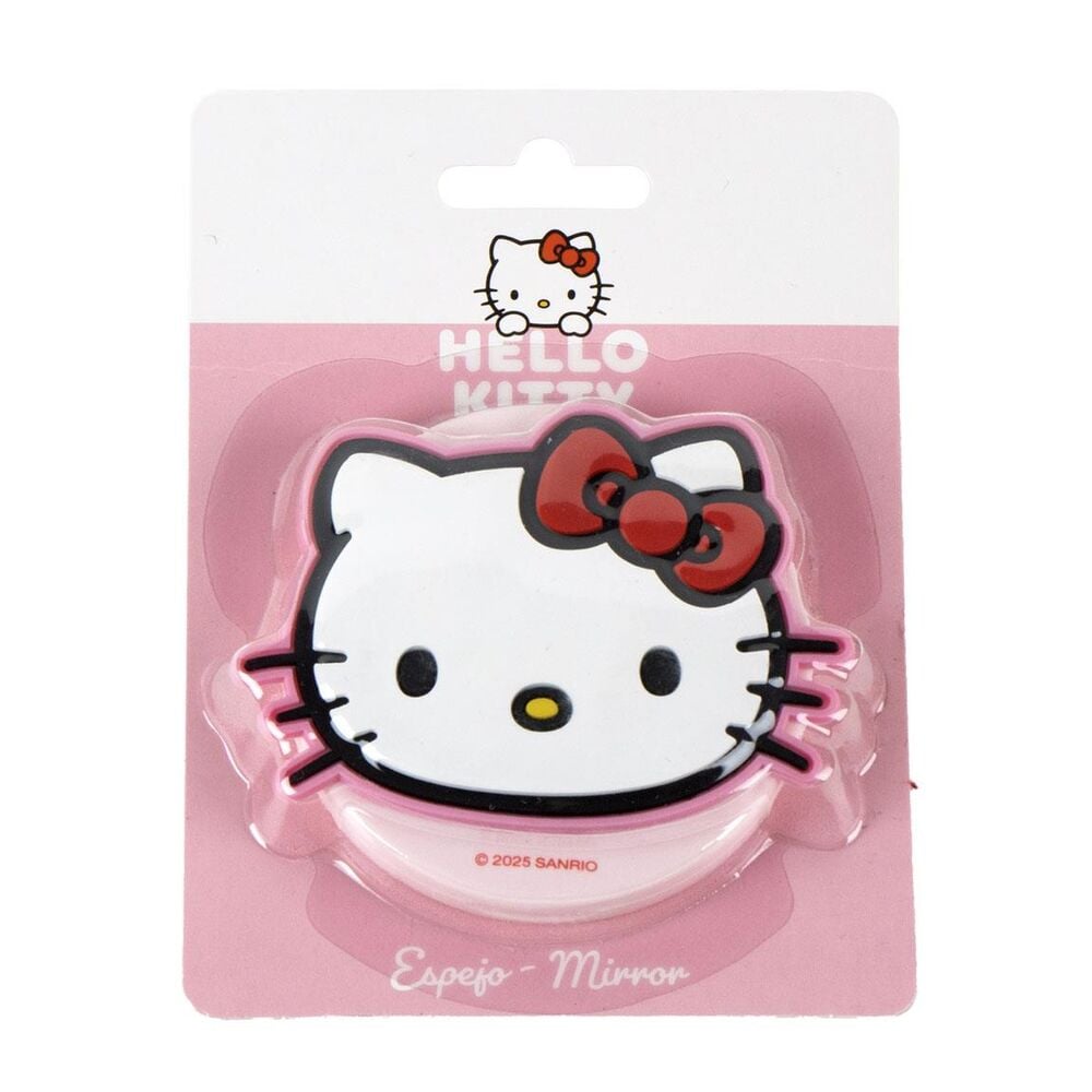 Espejo compacto con diseño del rostro de Hello Kitty