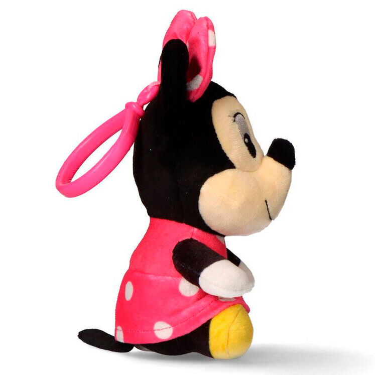 Llavero de peluche de Minnie Disney con lazo rosa de lunares - 3
