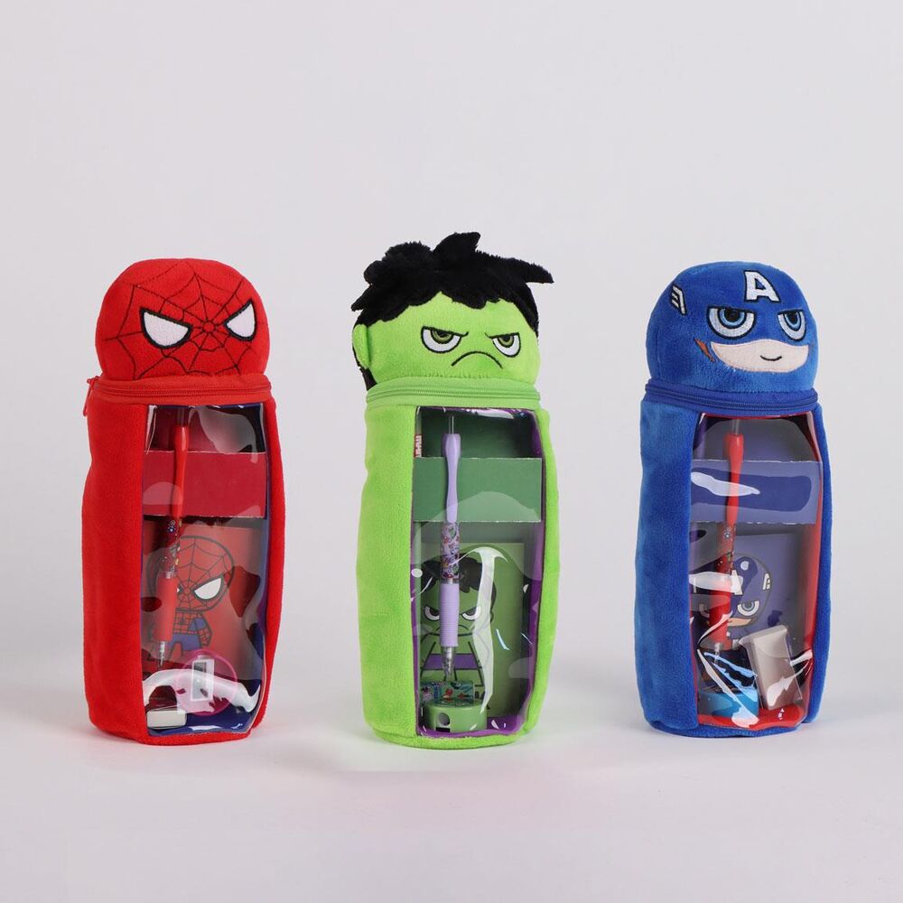 Portatodo de peluche Marvel Avengers surtido con Spider-Man, Hulk y Capitán América - 4