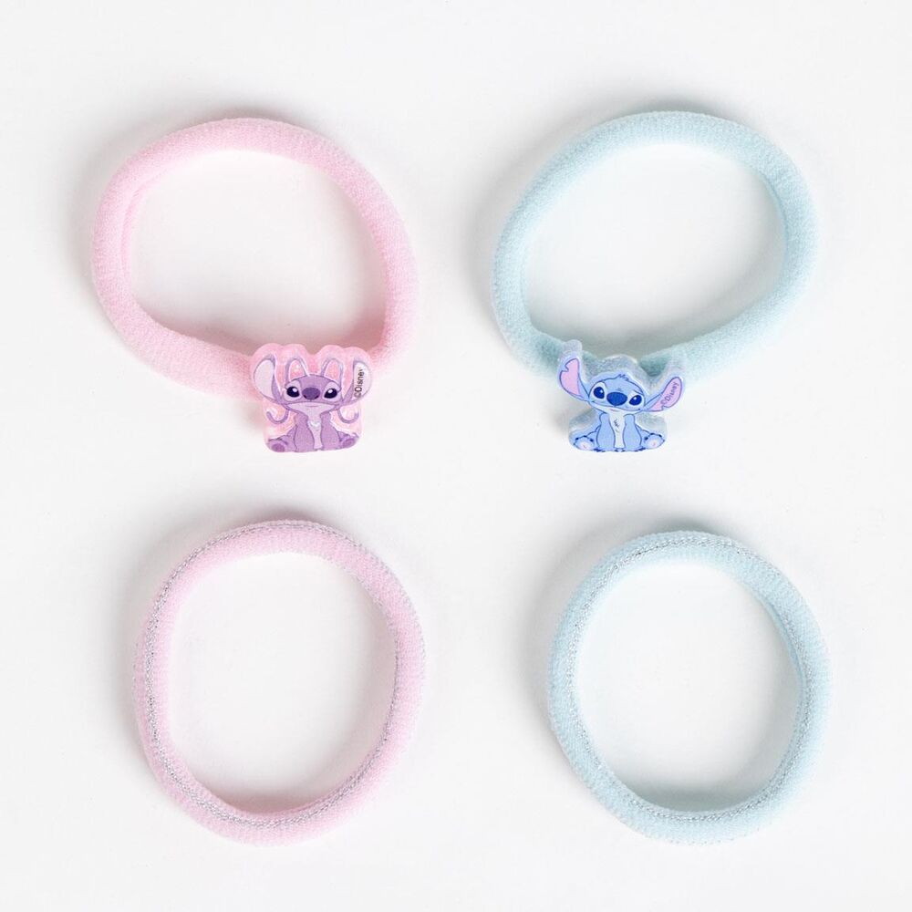Pack de 4 coleteros Disney de Angel y Stitch en tonos azules y rosas - 2