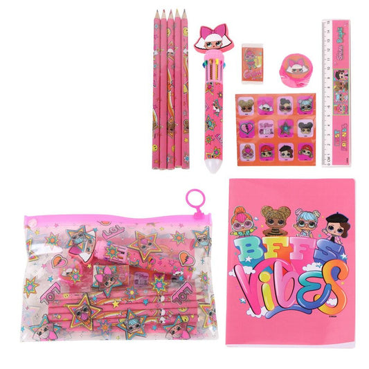 Set de papelería escolar LOL Surprise CERDÁ en tonos rosas