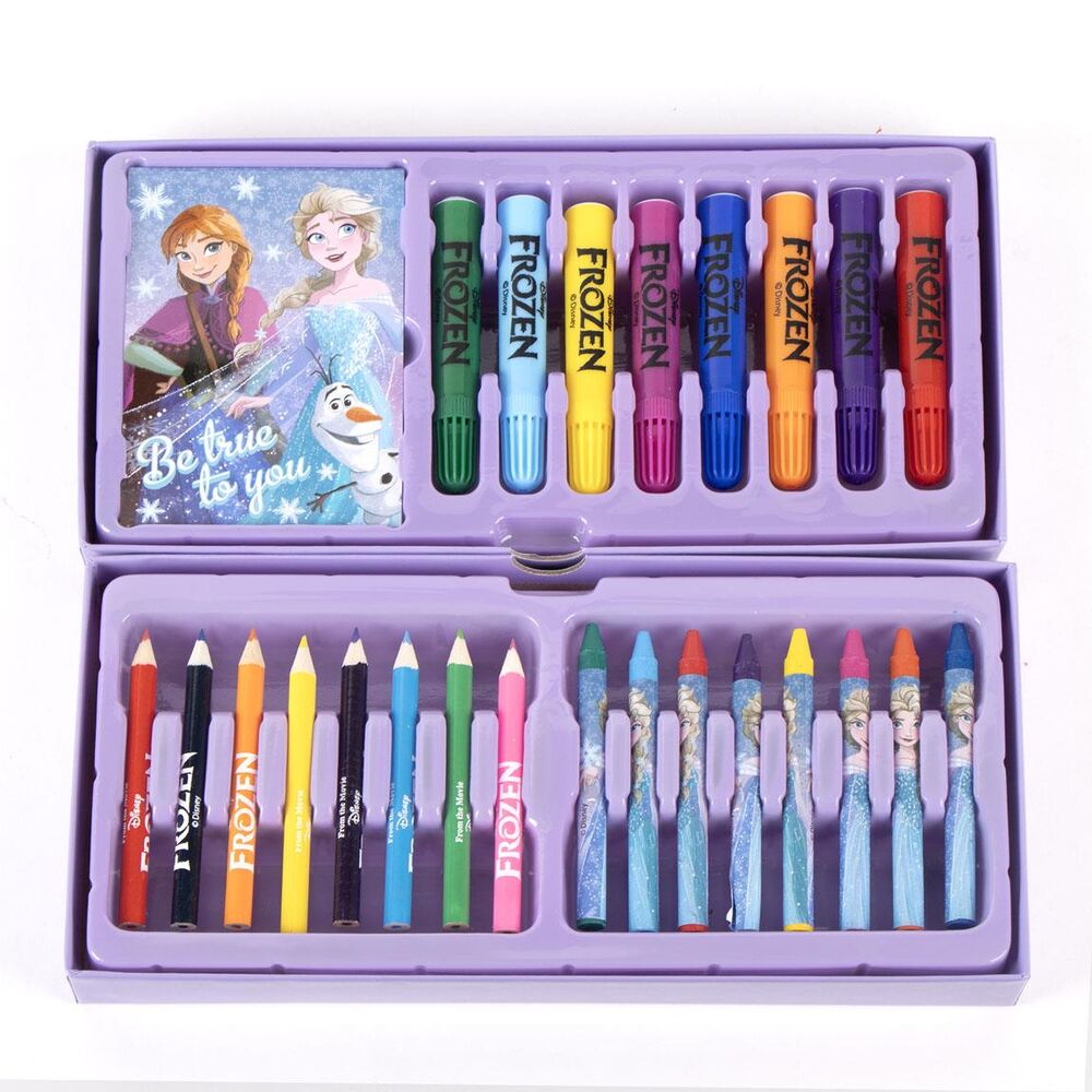 Maletín de papelería para colorear Frozen con lápices, rotuladores y paleta de colores - 3