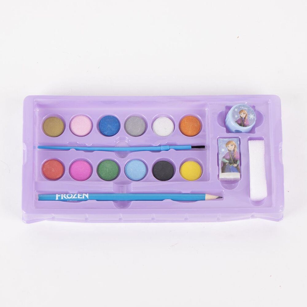 Maletín de papelería para colorear Frozen con lápices, rotuladores y paleta de colores - 4