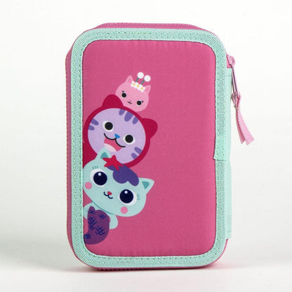 Plumier doble completo de La Casa de Muñecas de Gabby con material escolar - 2