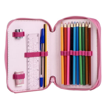 Plumier doble completo de La Casa de Muñecas de Gabby con material escolar - 3