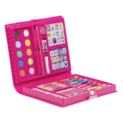 Set de papelería coloreable Minnie Disney en estuche rosa desplegable