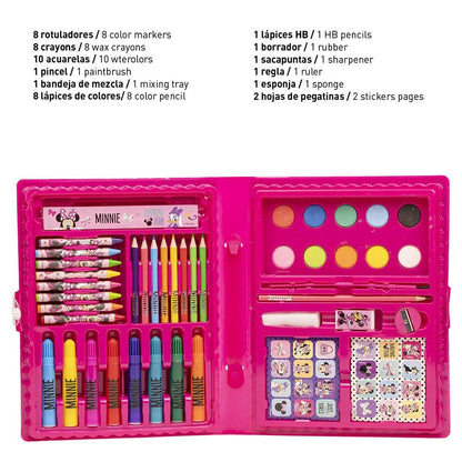Set de papelería coloreable Minnie Disney en estuche rosa desplegable - 5