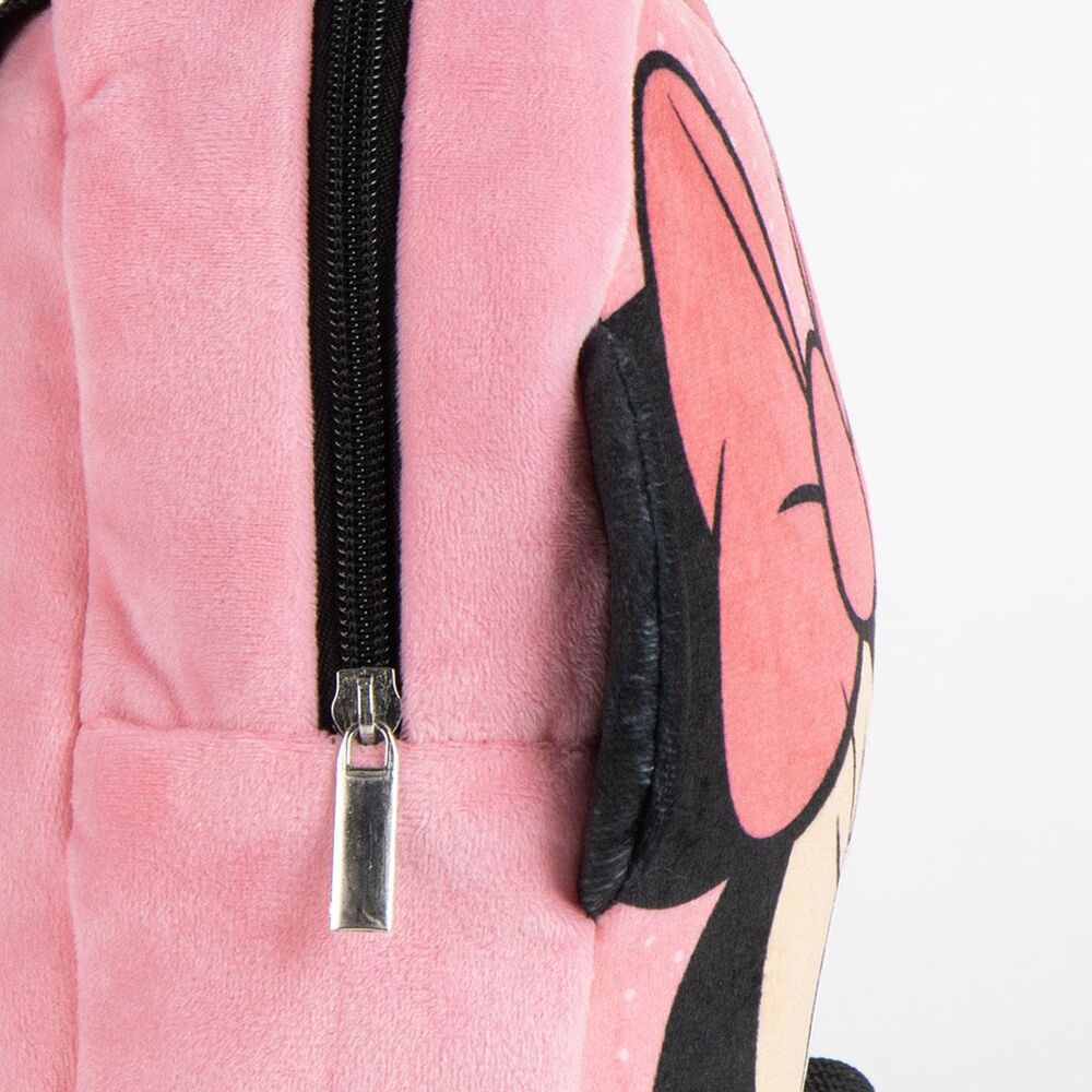Mochila rosa de peluche con el rostro de Minnie Disney - 2