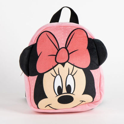 Mochila rosa de peluche con el rostro de Minnie Disney - 3