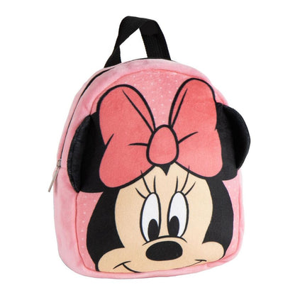 Mochila rosa de peluche con el rostro de Minnie Disney