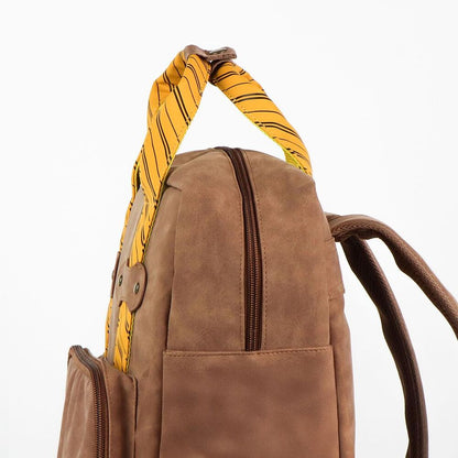 Mochila marrón Hufflepuff de Harry Potter con detalles amarillos - 3