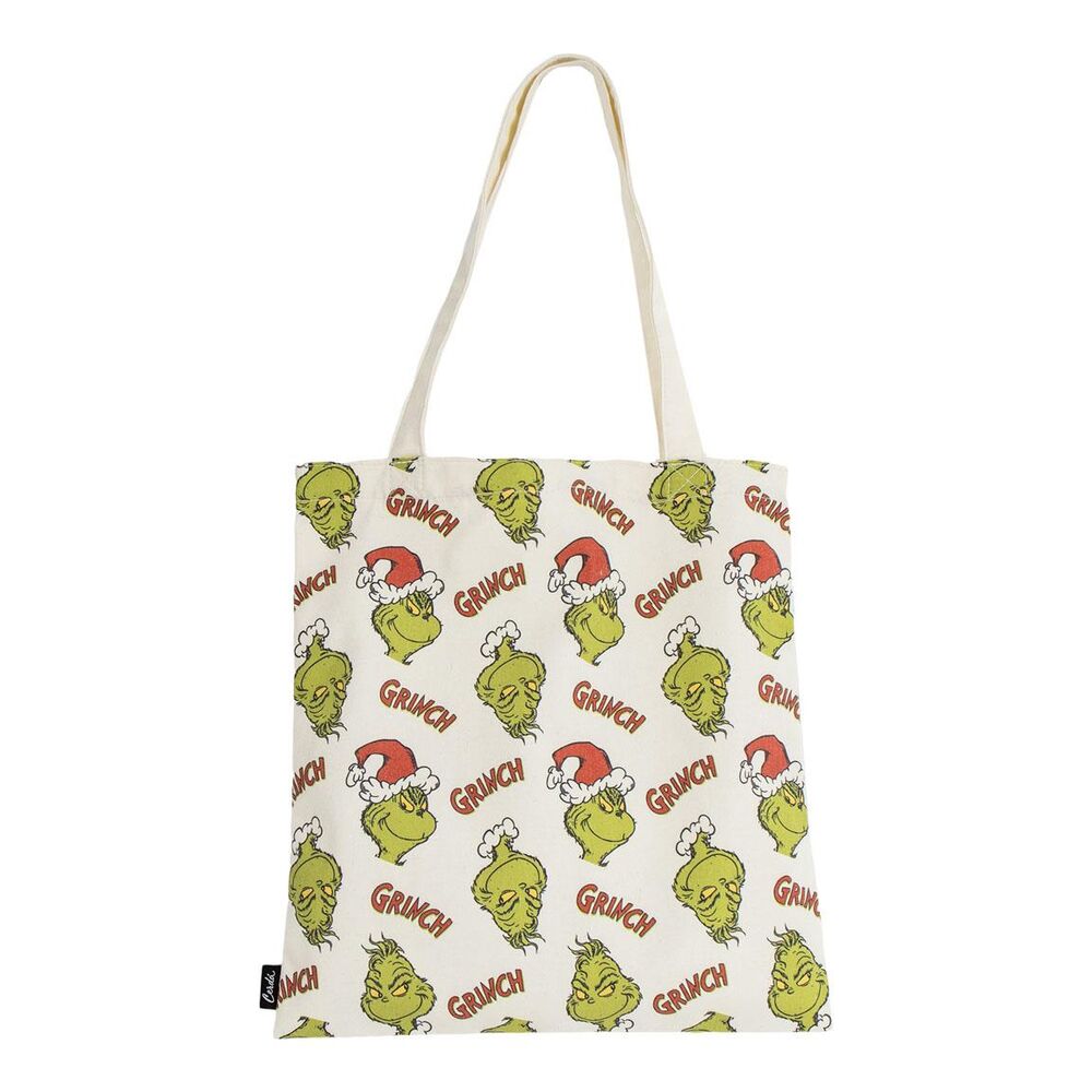 Bolsa shopping del Grinch con estampado navideño
