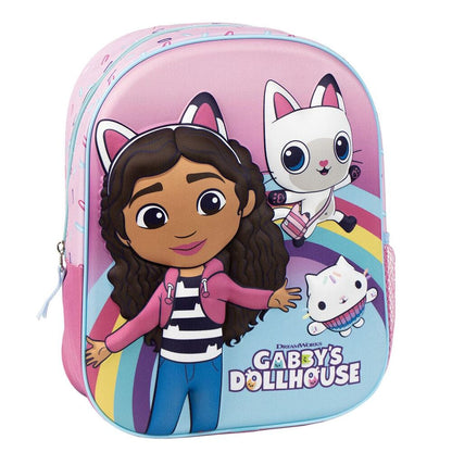 Mochila rosa de La Casa de Muñecas de Gabby con Gabby y personajes felinos