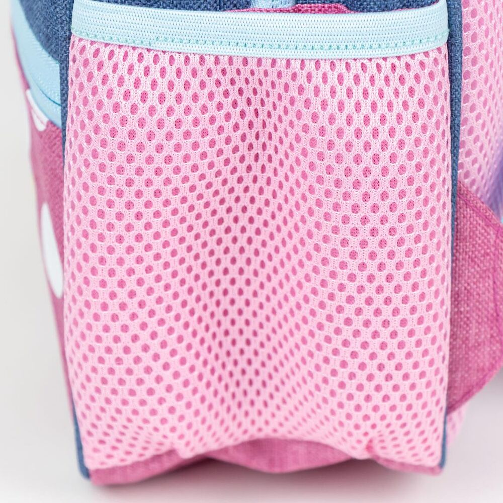 Mochila escolar Minnie Disney azul y rosa con lazo de lunares - 3