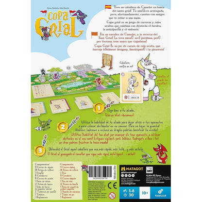 Caja del juego de mesa Copa Grial con caballeros y un dragón - 5