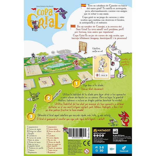 Caja del juego de mesa Copa Grial con caballeros y un dragón - 5