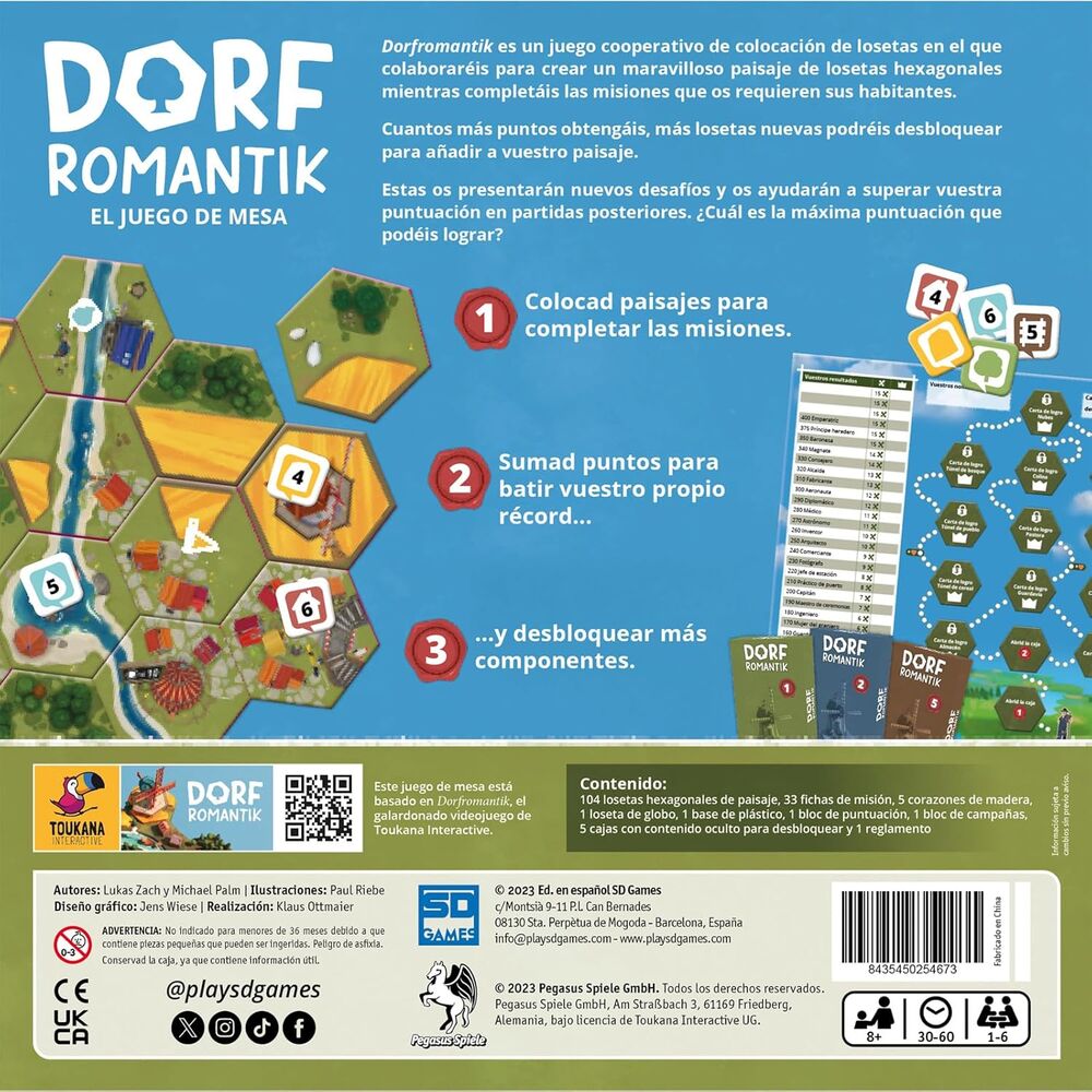 Caja del juego de mesa Dorfromantik en español con paisaje rural y molino de viento - 4