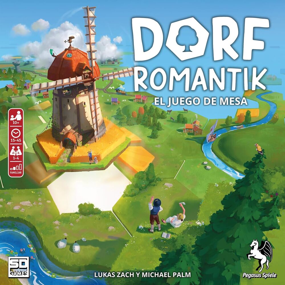 Caja del juego de mesa Dorfromantik en español con paisaje rural y molino de viento - 5