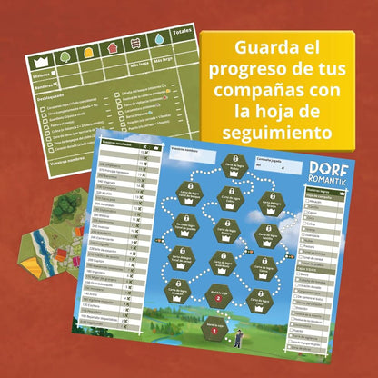 Caja del juego de mesa Dorfromantik en español con paisaje rural y molino de viento - 6