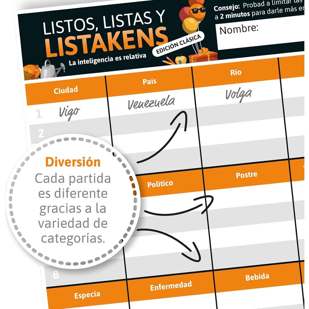 Juego de mesa Listos, Listas y Listakens Edición Clásica - 3