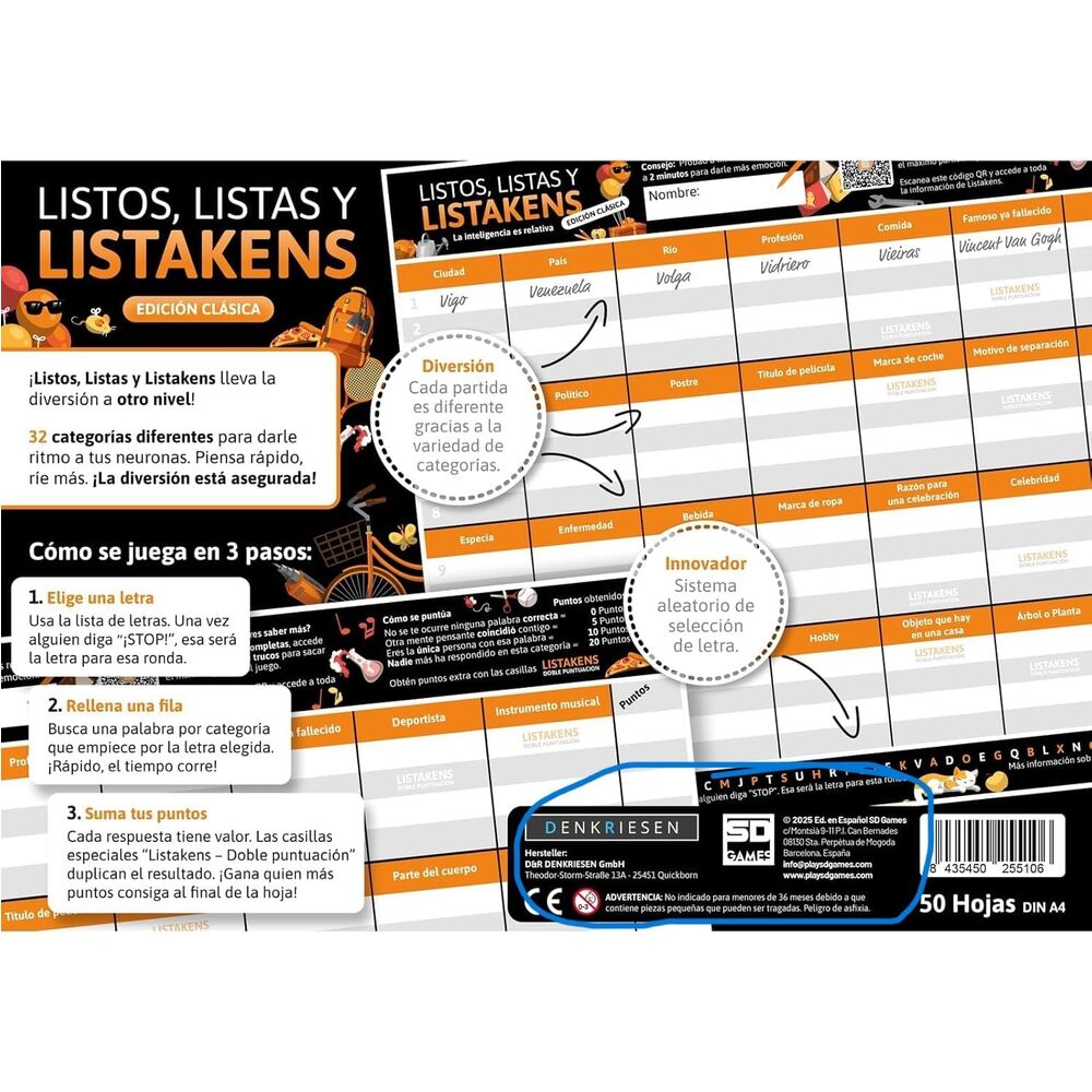 Juego de mesa Listos, Listas y Listakens Edición Clásica - 4