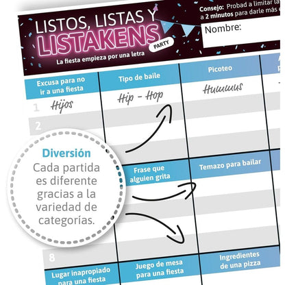 Caja del juego de mesa Listos, Listas y Listakens Party - 5