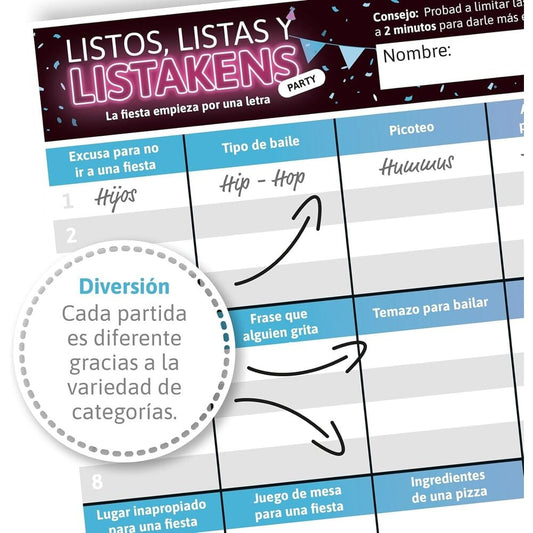 Caja del juego de mesa Listos, Listas y Listakens Party - 5