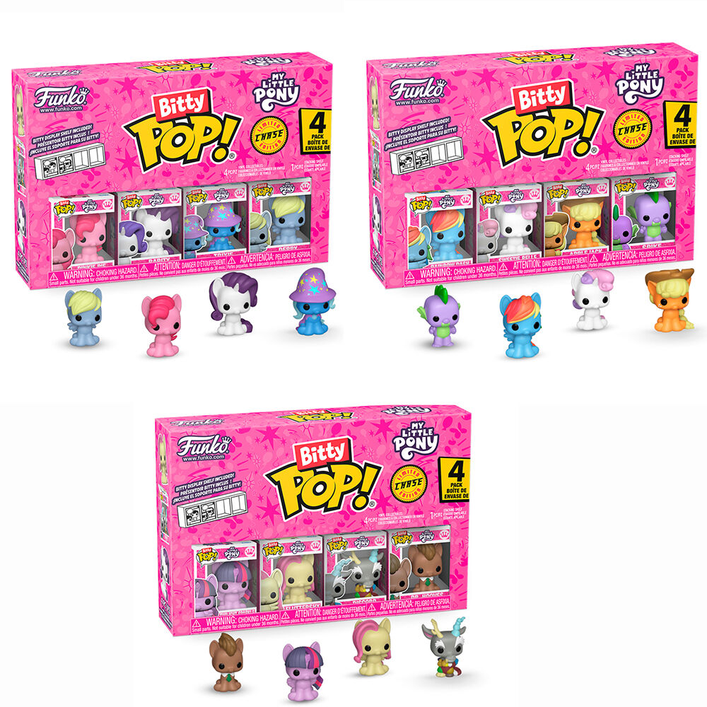 Pack surtido de 4 figuras FUNKO Bitty POP! de My Little Pony en estuches acrílicos