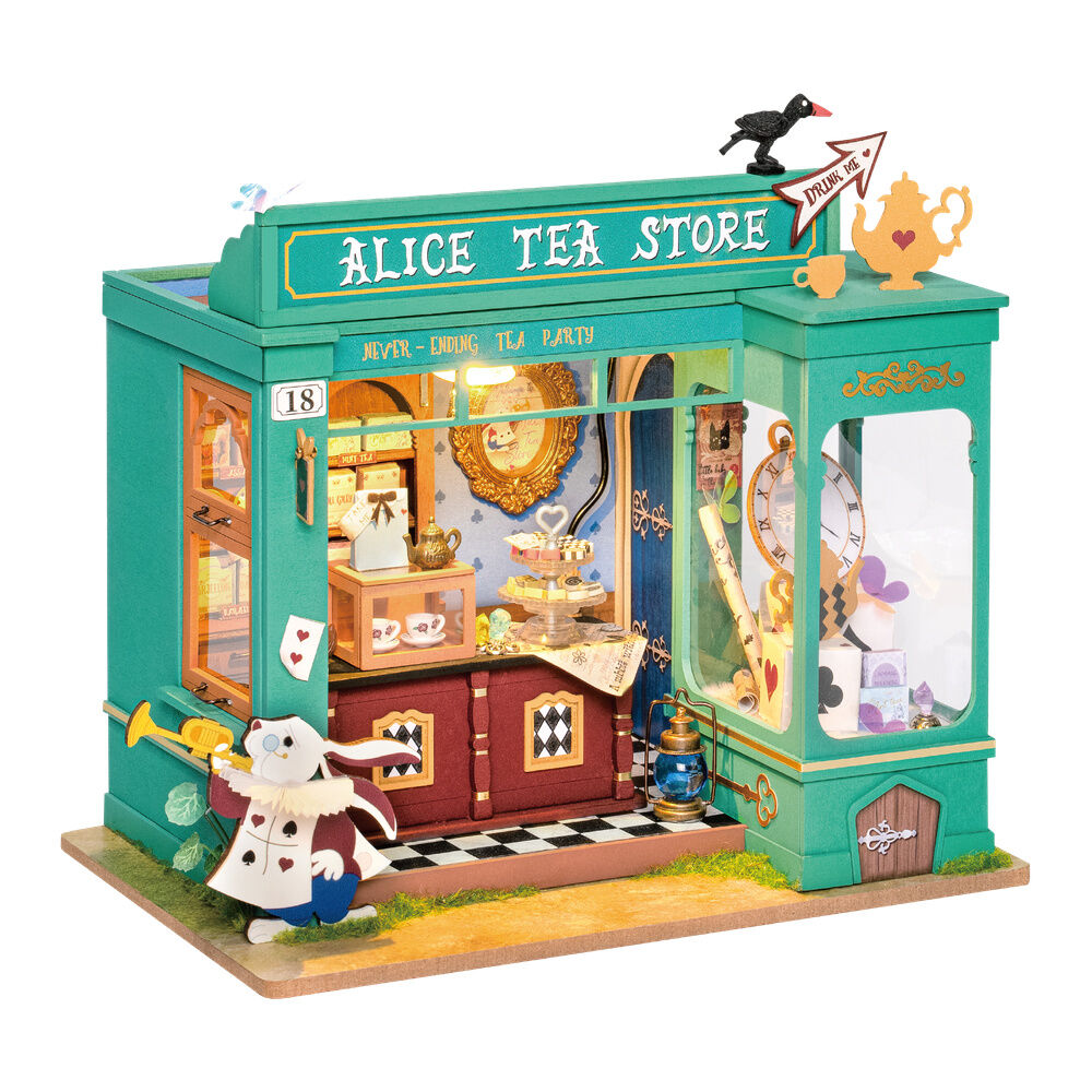 Maqueta en miniatura de la tienda de té de Alicia ROBOTIME