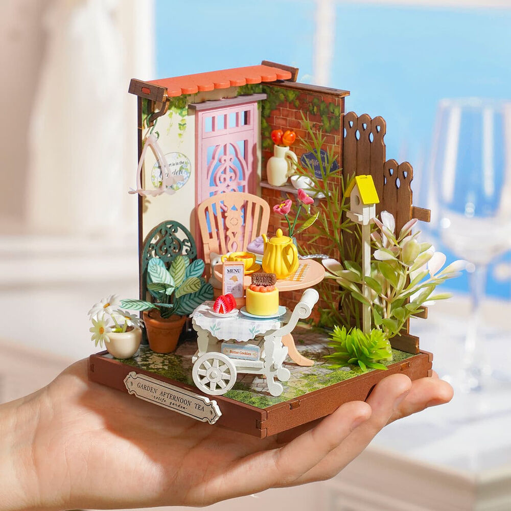 Maqueta en miniatura Fancy Tea Yard con jardín de té y merienda - 2