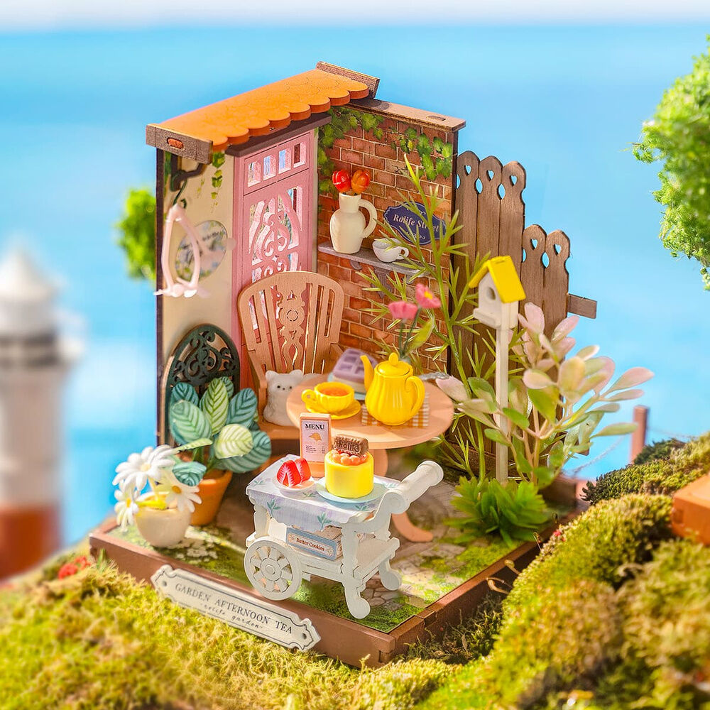 Maqueta en miniatura Fancy Tea Yard con jardín de té y merienda - 4