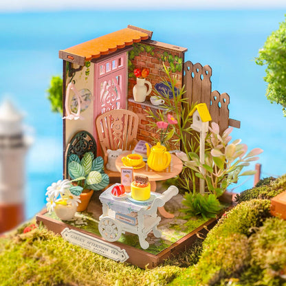 Maqueta en miniatura Fancy Tea Yard con jardín de té y merienda - 4