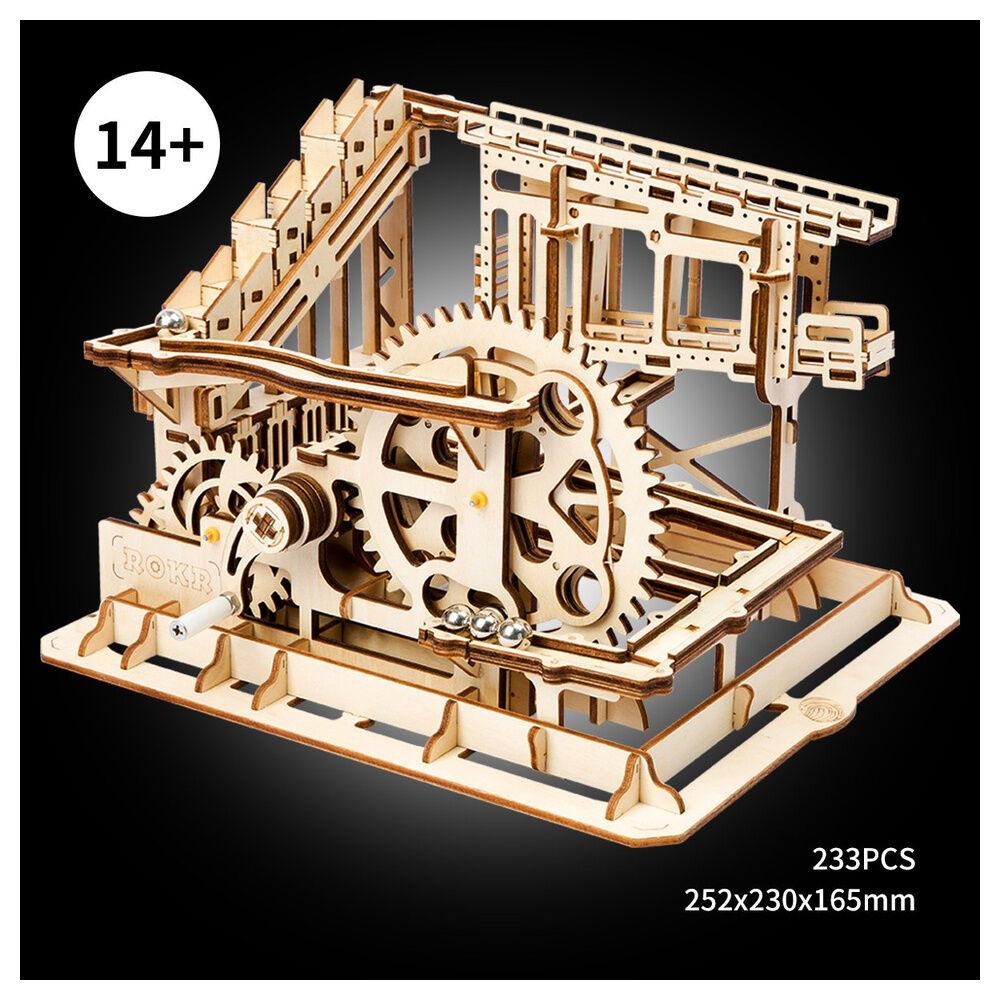 Maqueta ROBOTIME de montaña rusa de madera con engranajes - 5