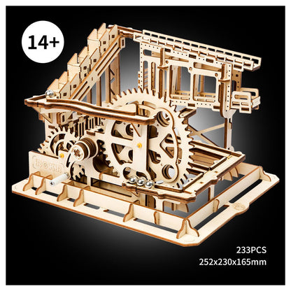 Maqueta ROBOTIME de montaña rusa de madera con engranajes - 5