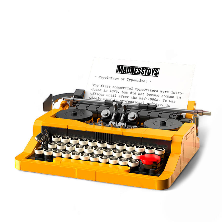 Kit de construcción de máquina de escribir retro naranja MADNESSTOYS