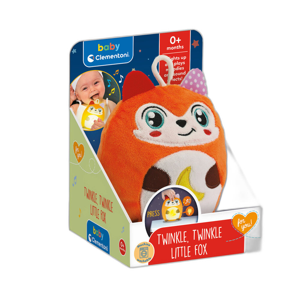 Peluche luminoso de zorrito naranja Clementoni