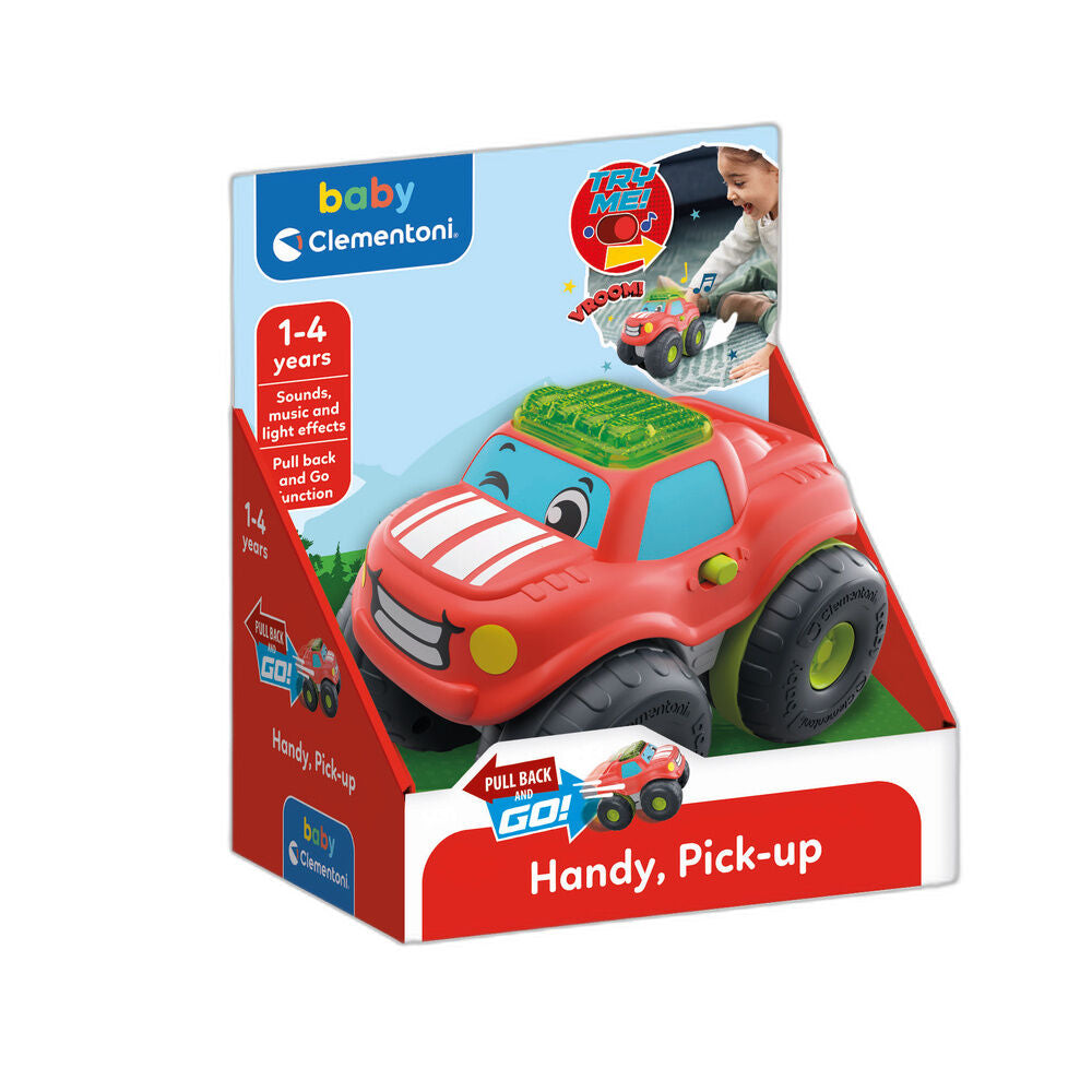 Pick-up Clementoni Baby rojo con grandes ruedas y luces